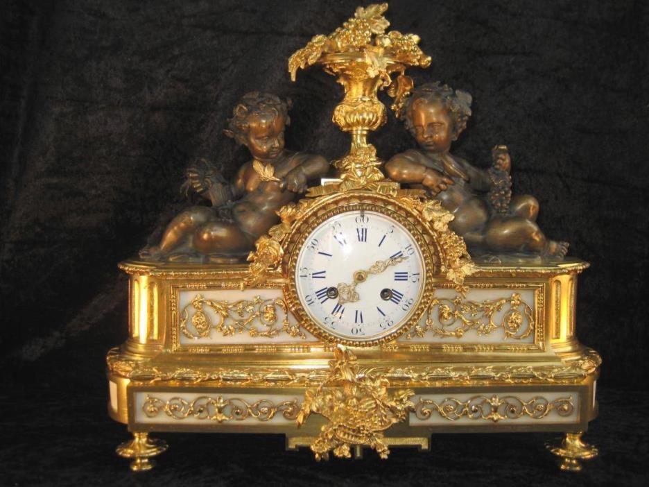 Important Pendulum Gilt Bronze 19th century Amazing  Clock