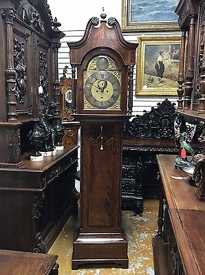 ENGLISH GRANDFATHER CLOCK WITH DATE JEAN GRUCHY CASE 84