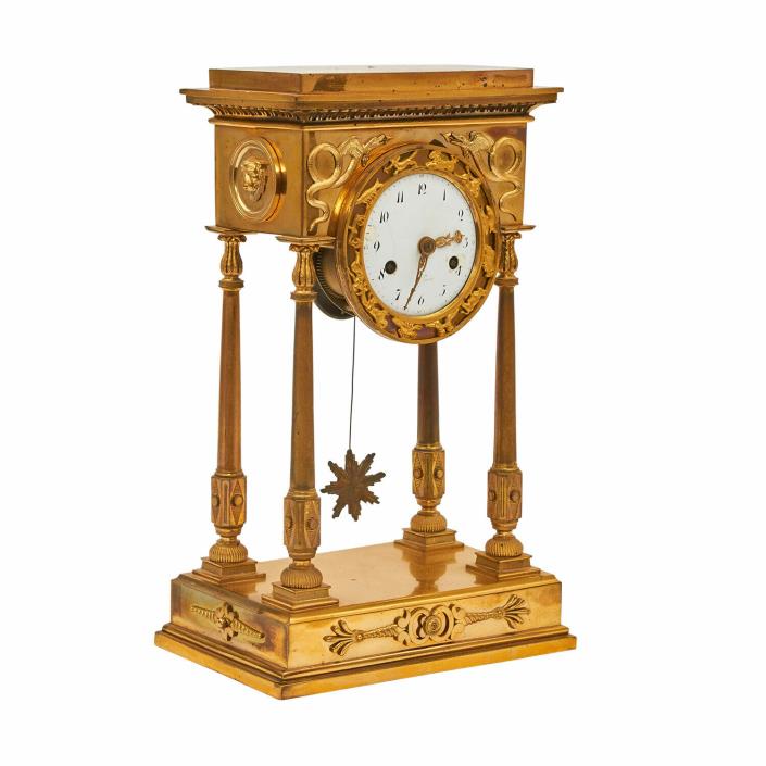 Amazing 18th Century French Gilded Bronze Clock  1790s Paris