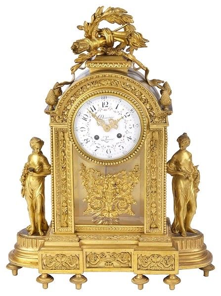 19th Century Louis XVI Style Mantel Clock, by Deniere, Paris c. 1880 France