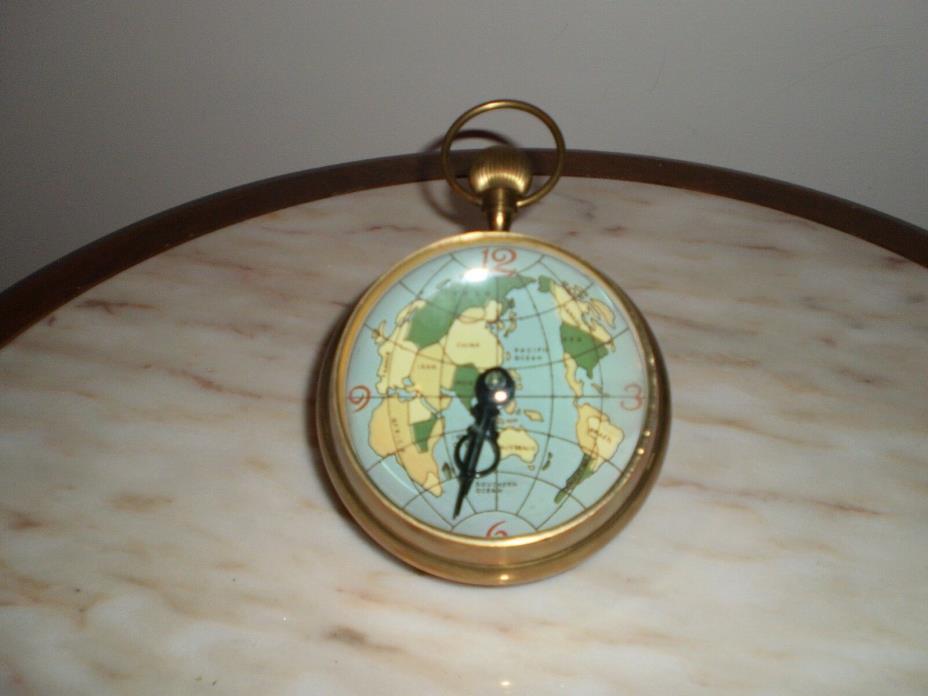 Vintage Globe Glass Clock w/Key