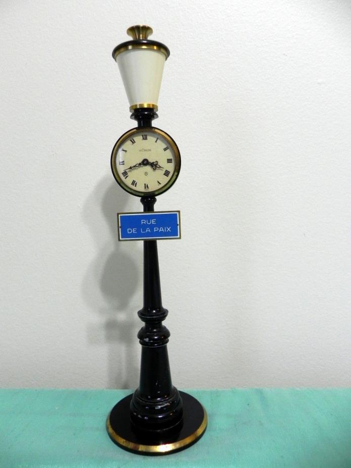 vintage Le-Coultre rue de la paix swiss made 8 day lamp post clock