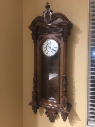 Antique Burlwood Clock For Restoration