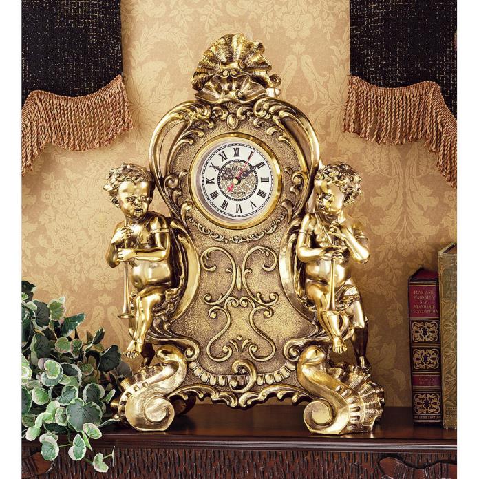 French Rococo Replica Baroque Roman Numeral Cherub Clock Clocks NEW
