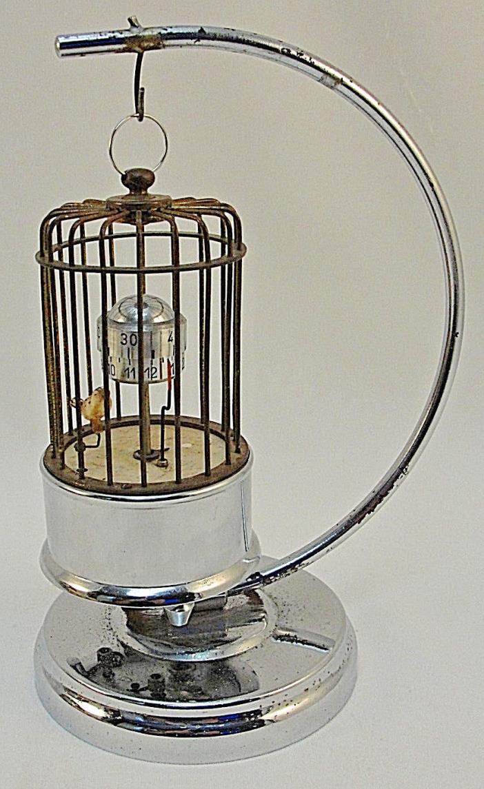 Antique J. Kaiser Germany Bird Automaton Clock WORKS !!!