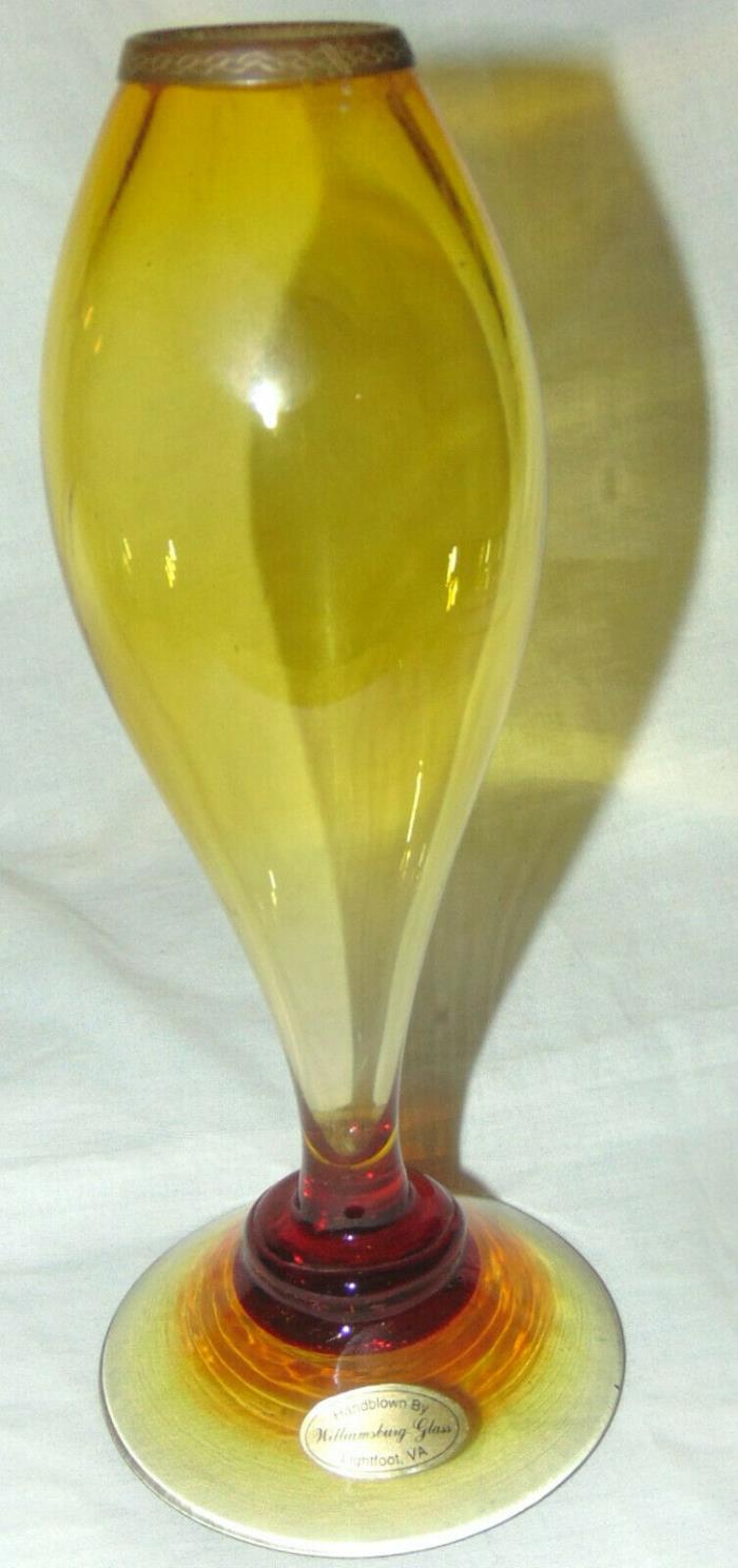 Vintage Williamsburg Glass Hand Blown Amberina Glass 10