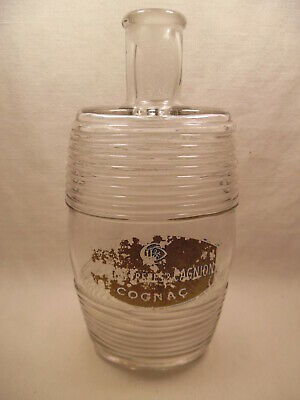 DUBOIS FRÈRES & CAGNION HAND BLOWN COGNAC BOTTLE CLEAR RIBBED BARREL LIKE 1785