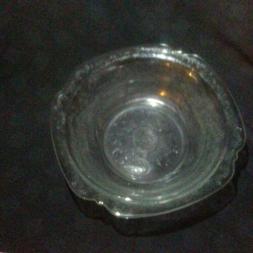 Antique etched glass Serving Bowl