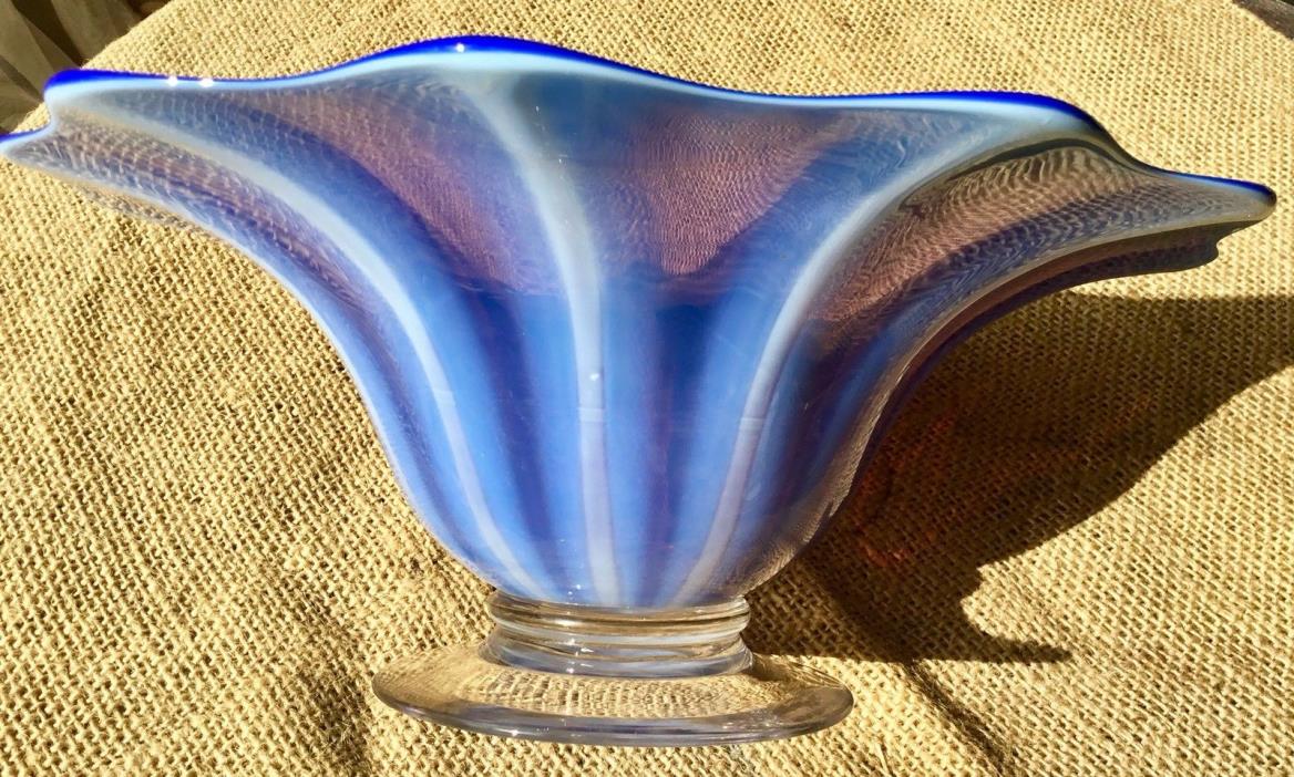 RARE Antique Libbey Glass Signed Amethyst Purple Bowl 1920s Opalescent Compote