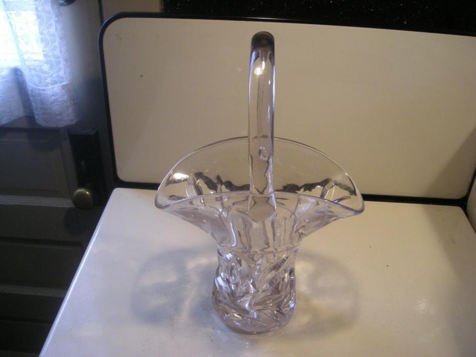 Vintage Crystal Glass Wedding Basket  Easter Flower Arrangement Pat. Applied For