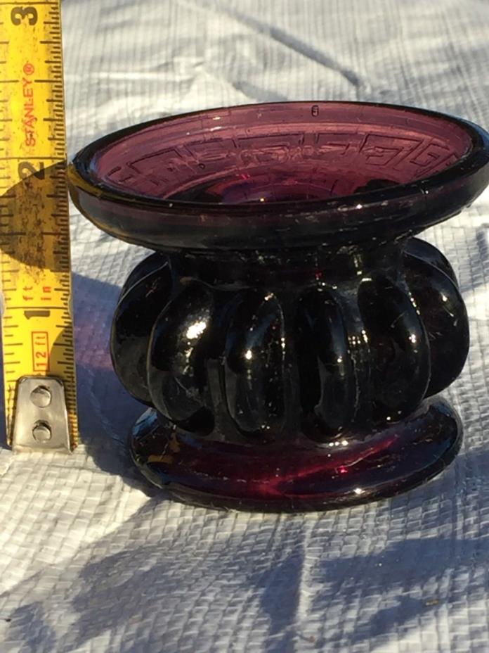 Antique Purple Glass Candlestick Holder Vintage Candle Holder Solid Quality 2x3