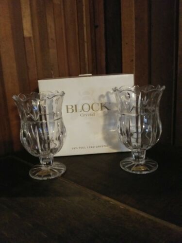 Block crystal candle holders