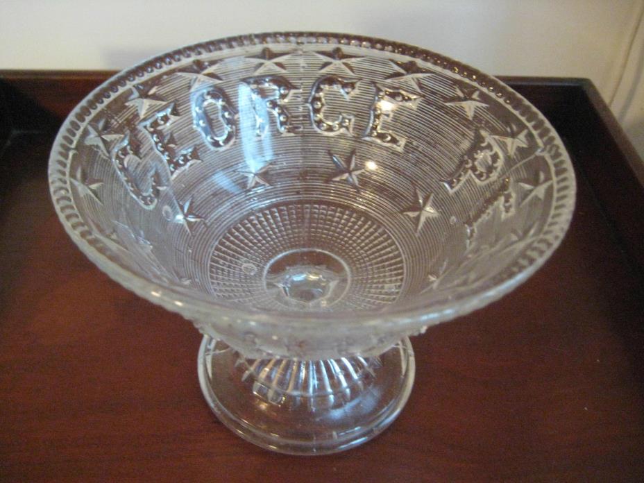 ANTIQUE FLINT GLASS COMPOTE C1869 GEORGE PEABODY