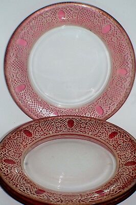 ANTIQUE BEAUTIFUL LARGE 10 1/4 INCH MOSER? CRANBERRY PLATE