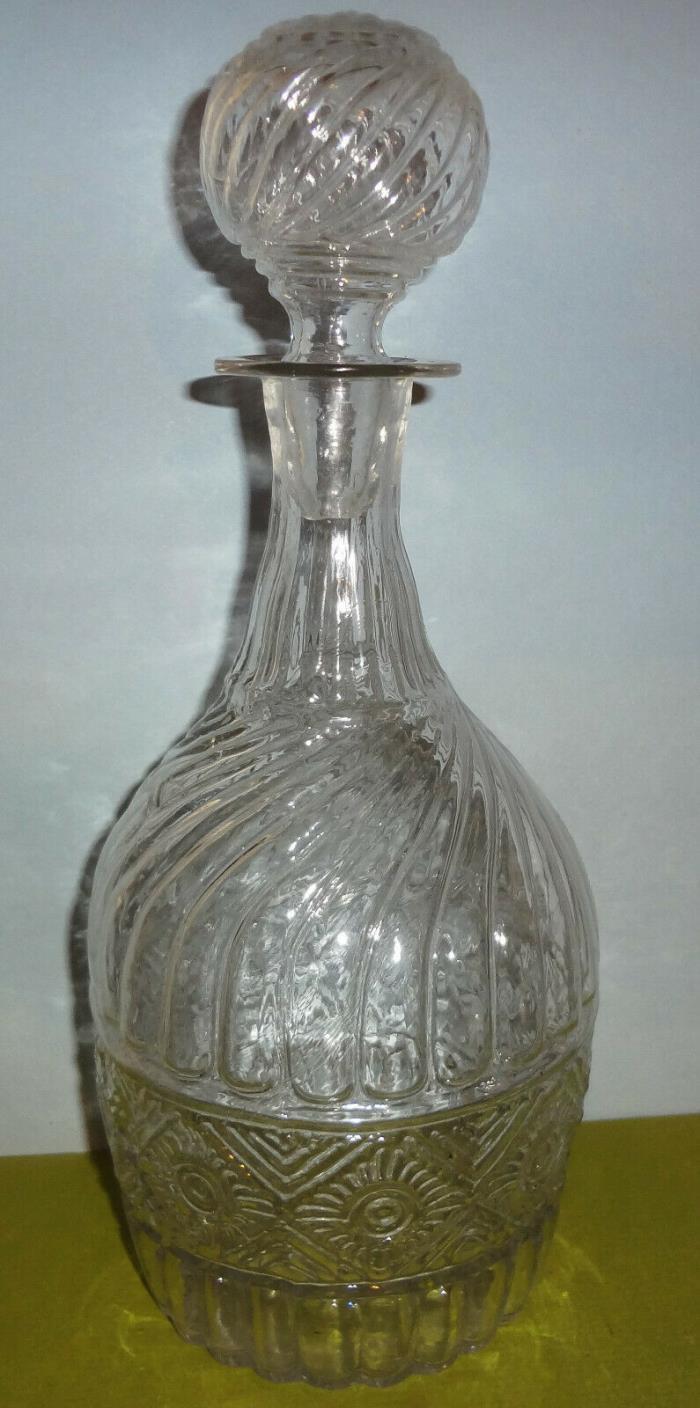 VR MT. VERNON GLASS c1820-40 SUNBURST in SQUARE #10-QT. BOTTLE - GIII-2 - TYPE 2