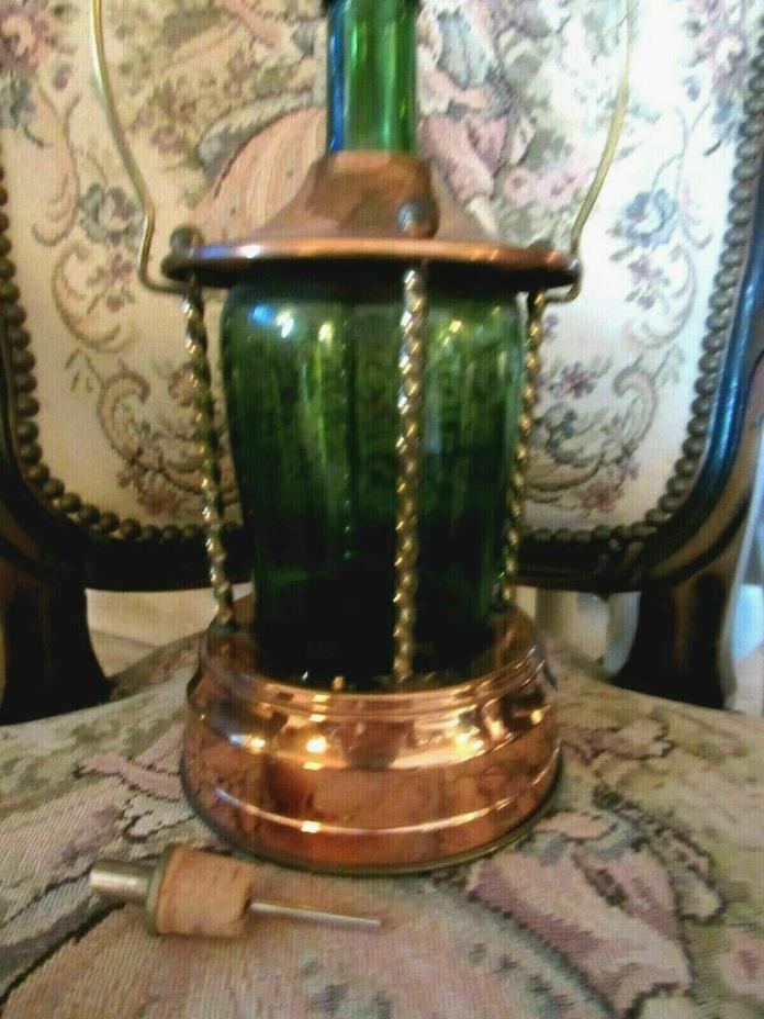 1940-50  WINE Decanter, in MUSICAL > COPPER AND BRASS STYLE  LAMP