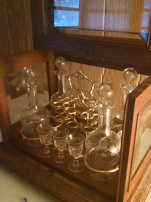 French Antique Tantalus Liquor Cabinet (REDUCED PRICE FROM $2,150)