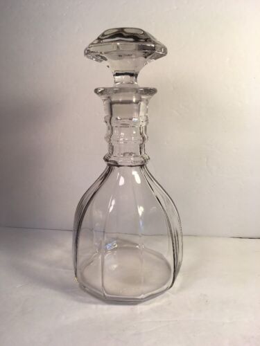 Antique Imperial Glass Decanter, 3-Ring Clear Glass  Civil War Era? Excellent