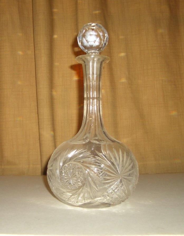 cut glass crystal decanter, old family piece
