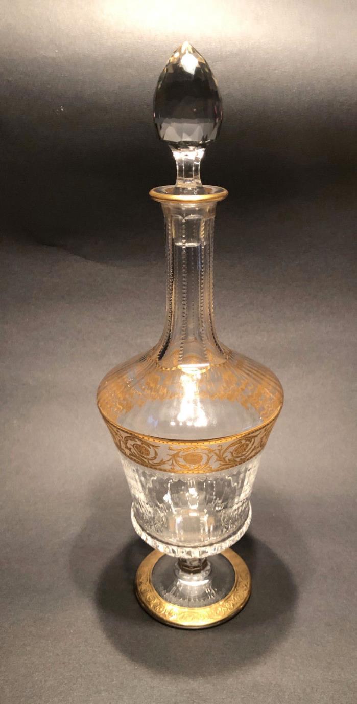 Saint Louis Thistle Gold Crystal  Handled 1 Decanter