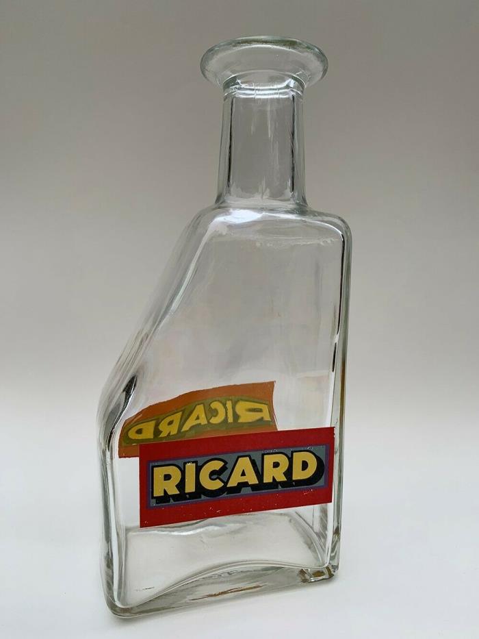 VINTAGE FRENCH RICARD WATER CARAFE GLASS BAR BOTTLE DECANTER