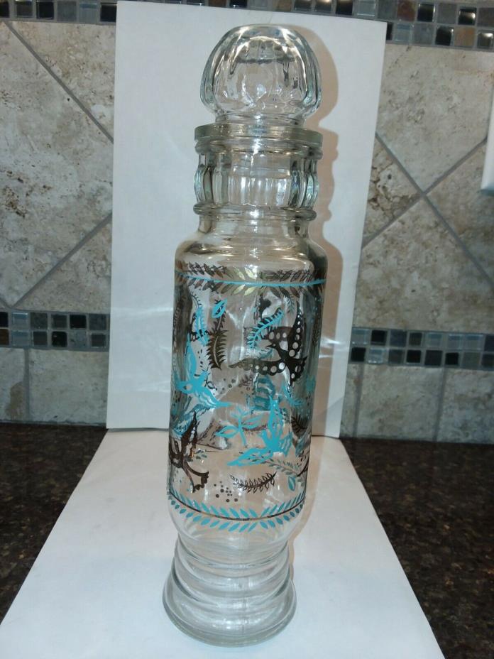 RETRO TURQUOISE AND GOLD DECANTER