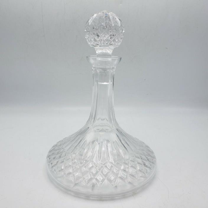 Vintage Crystal Ship's Decanter w/ Stopper - Cut Crystal ~ 10
