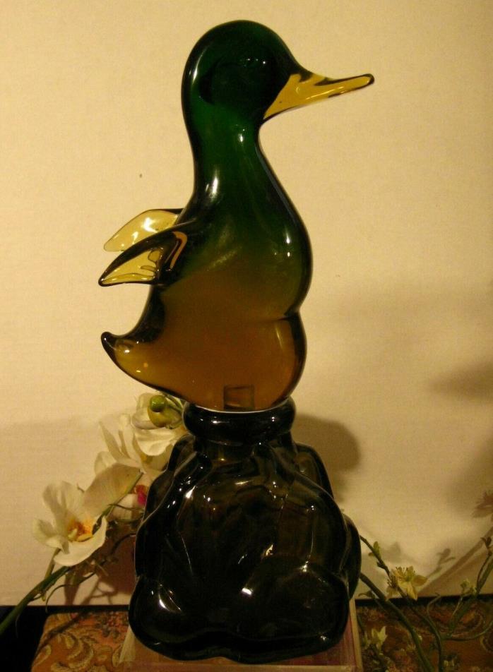 Luxardo Murano Art Glass Duck Decanter,  Marked Made in Murano Italy 13.25