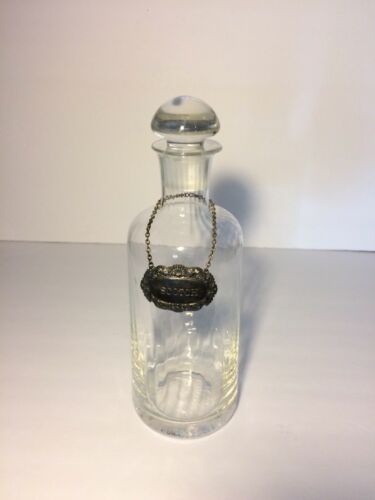 Antique Blown Glass Decanter Scotch Whiskey Barware Clear Glass Bottle (STC1)