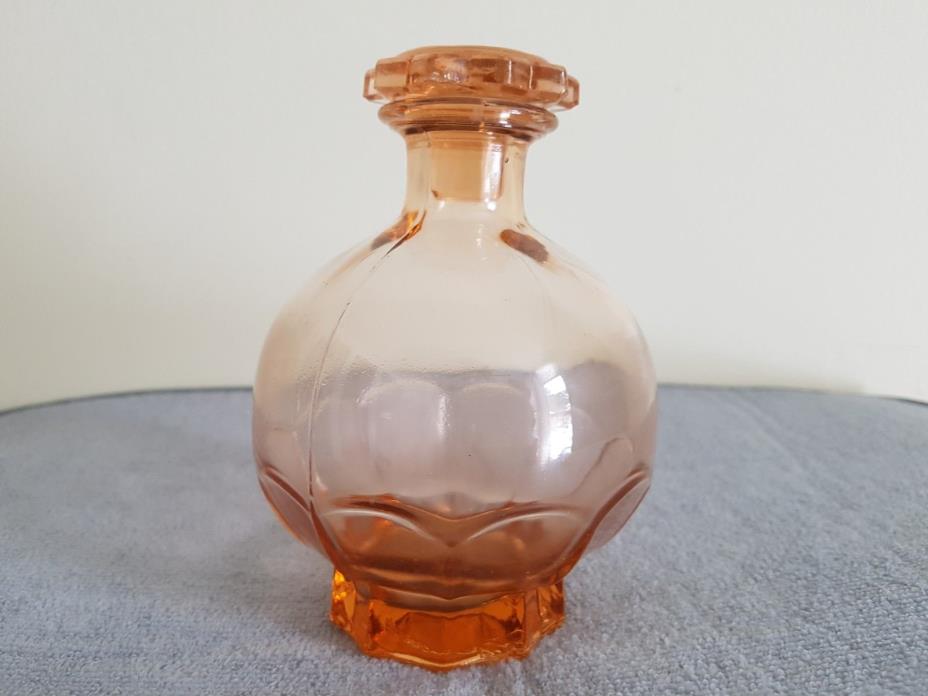Vintage Depression Glass - Cranberry Glass - Decanter and Stopper