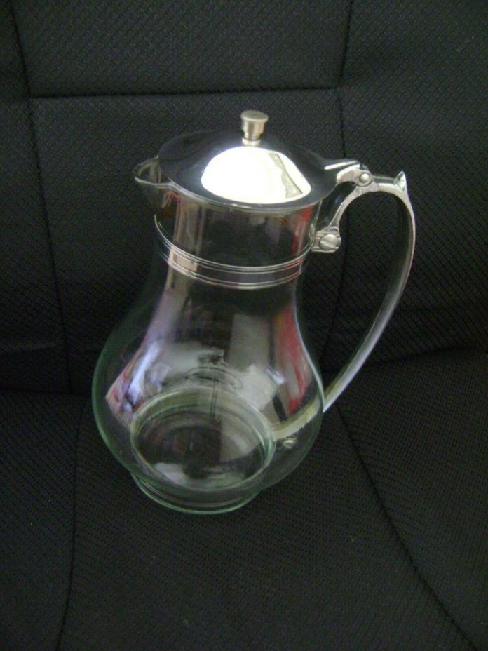 Vintage Glass And Silver Colored Carafe, teapot, coffee pot