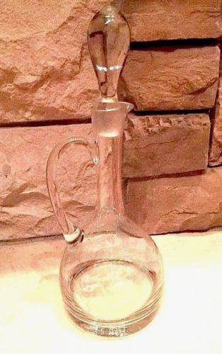ETCHED CRYSTAL FLOWERS & LEAVES WINE DECANTER MADE IN ROMANIA.. BEAUTIFUL!