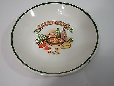 Server Platter bowl Italian theme Antique Glass 