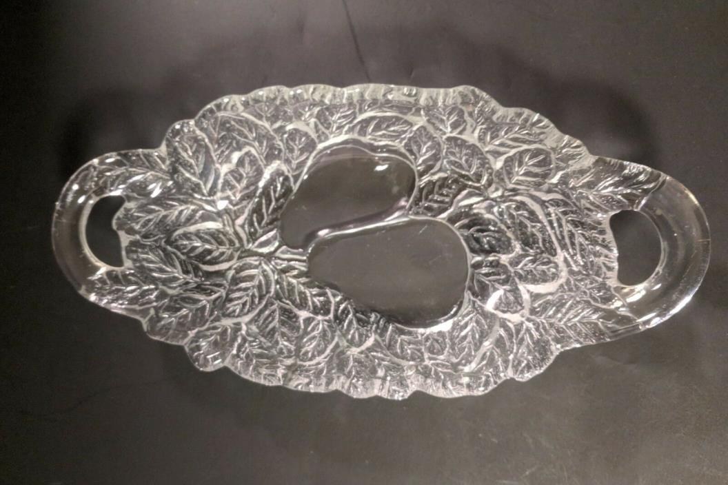 Vintage Glass Pear Relish Tray ~ Condiment Dish
