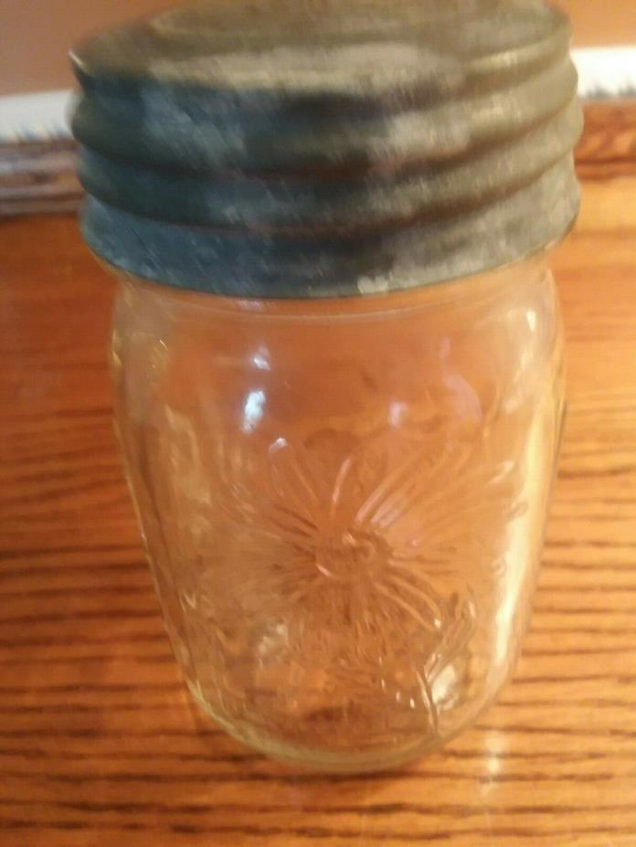 1 antique canning jar ball mason  black eyed susan jar