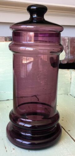Vintage Glass Amethyst Apothecary Jar