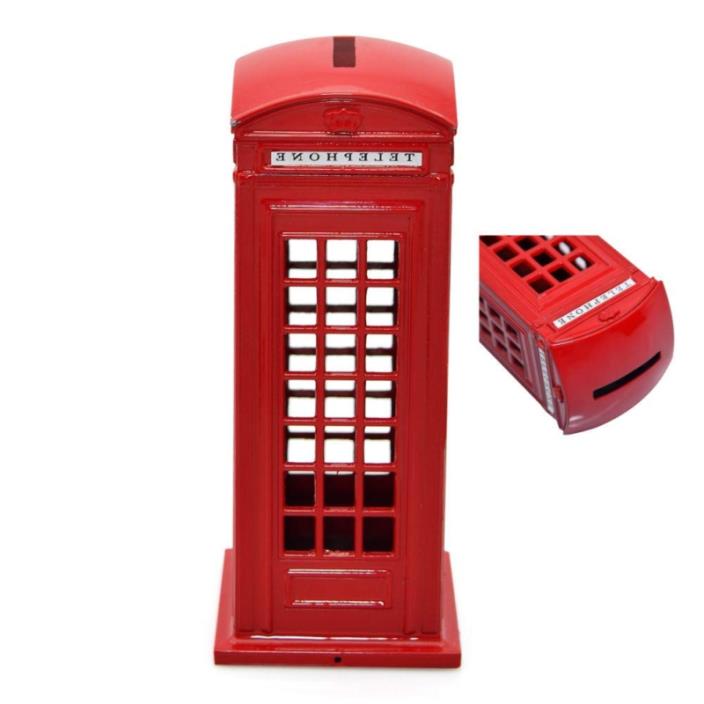 BeeSpring Attractive Metal Alloy Money Coin Spare Change London Street Red Telep