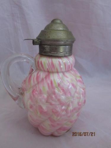 Northwood Glass Royal Ivy Spatterware Syrup Jug