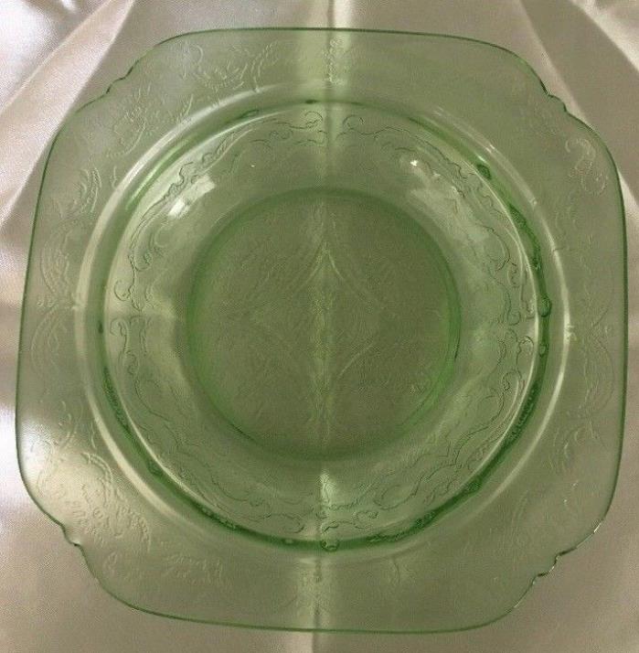 Rare Vintage Green Square Glass Candy Dish