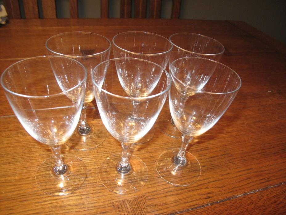 Six Vintage Wine Lenox Glasses Twisted Stem Antique Wedding Glassware