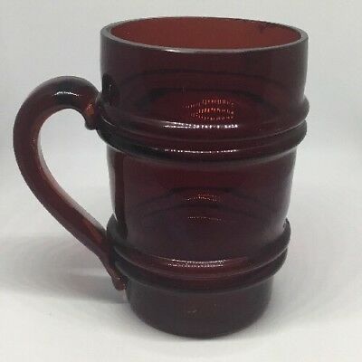 Antique 19th Century English Cranberry Glass Beer Mug 4’’