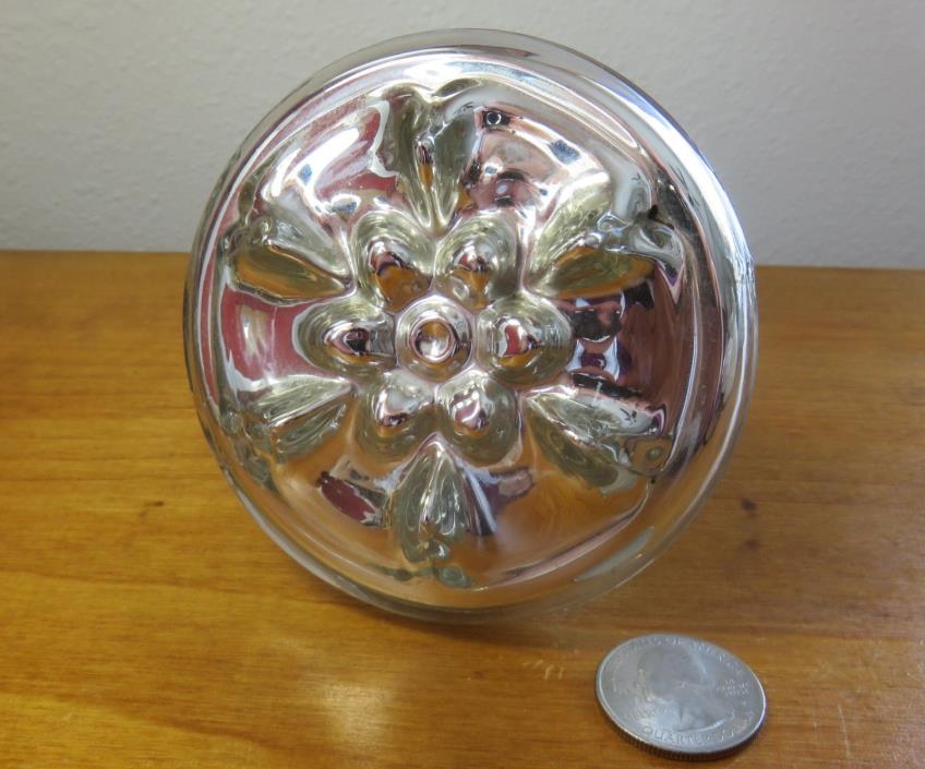 Antique Mercury Glass Tie Back Snowflake Design 3 1/2 inches