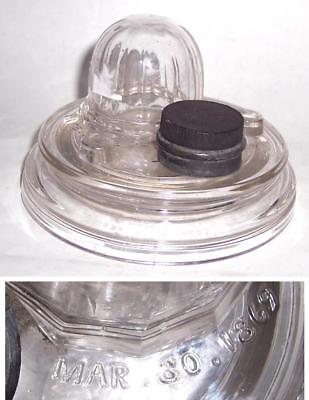 Antique Domed Glass Inkwell Patent Date 1869, Hand Blown?
