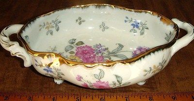 VTG VICTORIAN FRENCH COUNTRY COTTAGE FOOTED BOWL HP SHABBY FLORAL GLASS MUG LOT