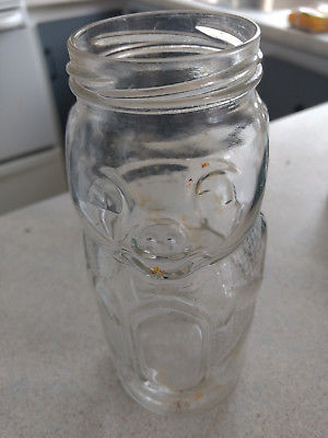 VINTAGE - CLEAR GLASS JAR - BEAR - NO CAP