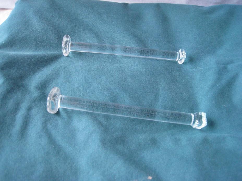 2 Antique glass knife rest  with a slight green/ blue tint