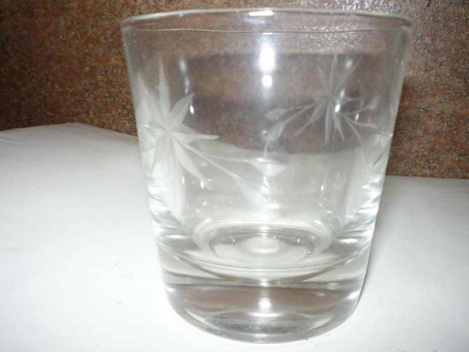 SET OF 7  Clear Etched Glass Tumbler With Weighted Base