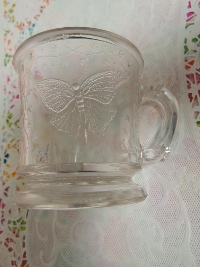 antique vintage butterfly glass cup/mug/ victorian / childs/ childrens