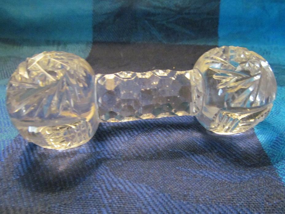 ANTIQUE CUT CRYSTAL BARBELL 