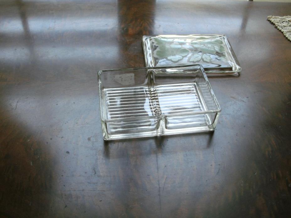 VINTAGE GLASS PLAYING CARD HOLDER 6